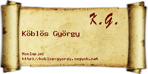 Köblös György névjegykártya
