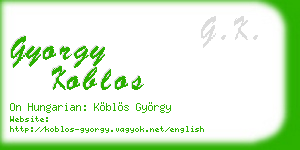 gyorgy koblos business card
